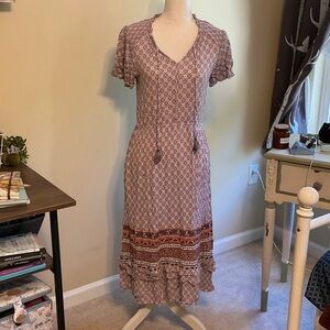 Knox Rose Purple and Brown Midi Dress